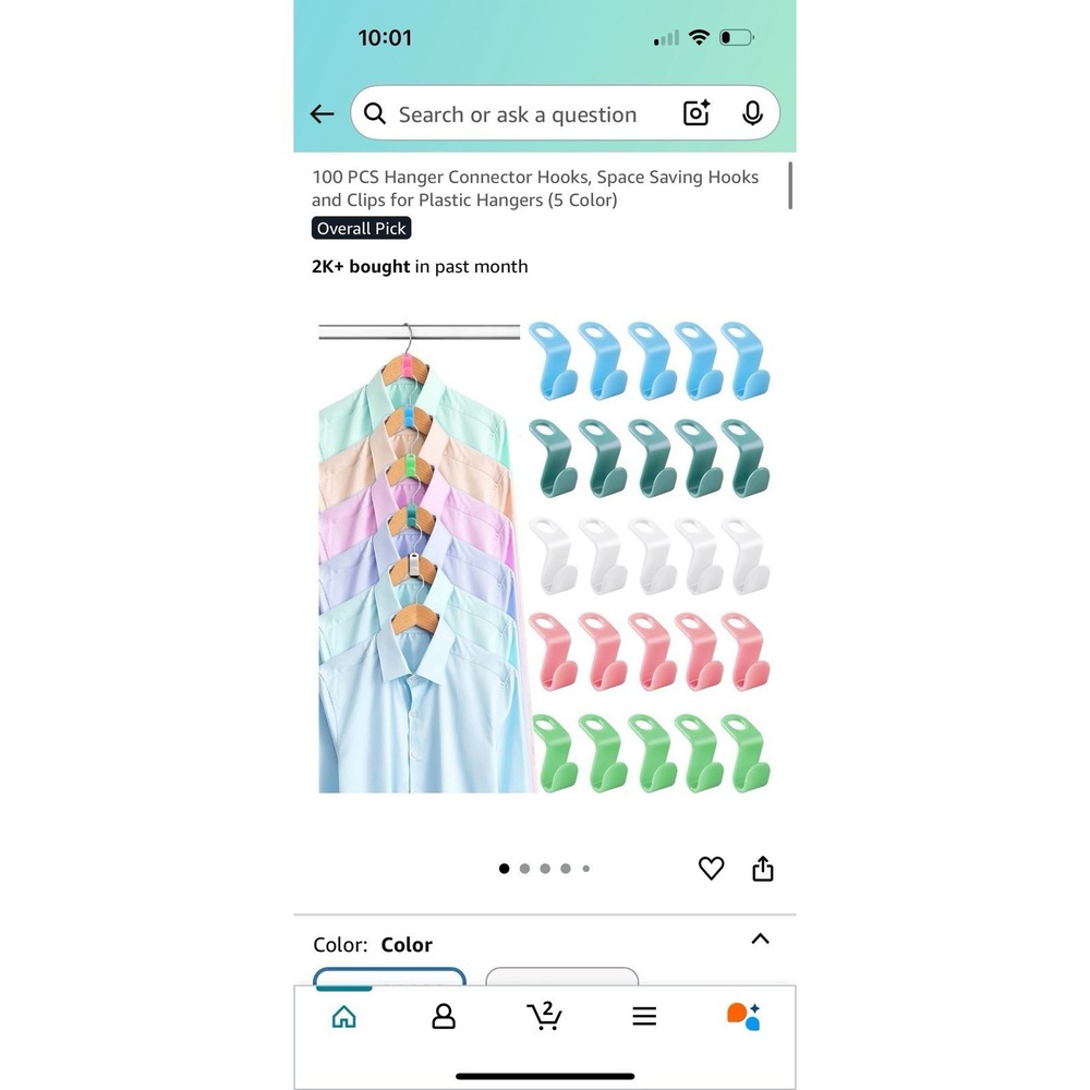 Closet Saver *36 In Bag* Hooks For Hangers Hanging Clothes Laundry Hack‎ Hoomks